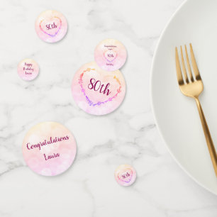 Pink Pastel 80th birthday design Confetti