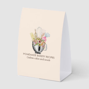 Pink Pastel Bakery pastry hand tools Paper Table Tent