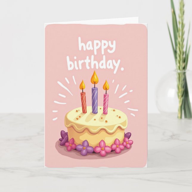 Pink Pastel Birthday Card (Front)