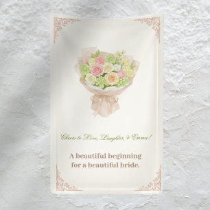 pink pastel bouquet Elegant  Banner