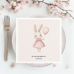 Pink Pastel Bunny Easter Kids Birthday  Napkins<br><div class="desc">Add a charming touch to your little one’s birthday party with these Pink Pastel Bunny Easter Kids Birthday Paper Napkins! Featuring an adorable bunny, soft pastel pink hues, and sweet Easter-themed accents, these napkins are perfect for a bunny-themed birthday celebration. Whether used for cake, snacks, or party drinks, they bring...</div>