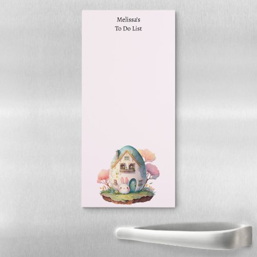 Pink Pastel Bunny  Egg House To Do List Magnetic Notepad