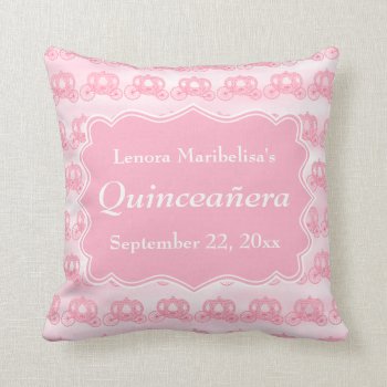 Pink Pastel Carriages Quinceanera Throw Pillow by Metarla_Occasions at Zazzle