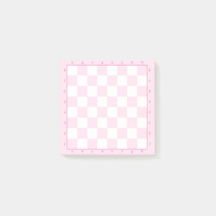 Pink Pastel Chess Board template Post-it Notes