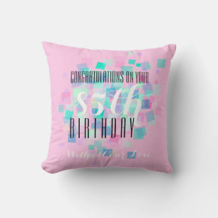 Pink Pastel Colors 85th Birthday Custom Pillow