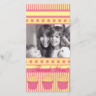 Pink pastel Cupcakes Thank You Card