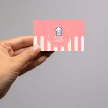 Pink Pastel Cute Simple Home Bakery Logo