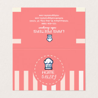 Pink Pastel Cute Simple Home Bakery Logo Business Card