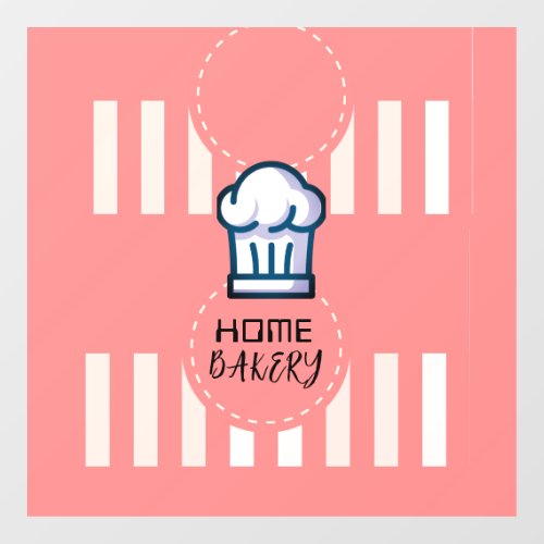 Pink Pastel Cute Simple Home Bakery Logo Window Cling