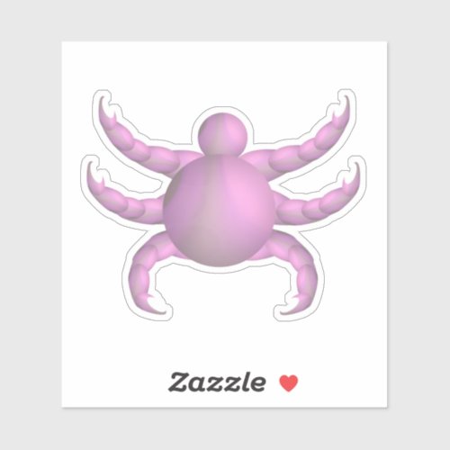 Pink pastel cyber crab sticker