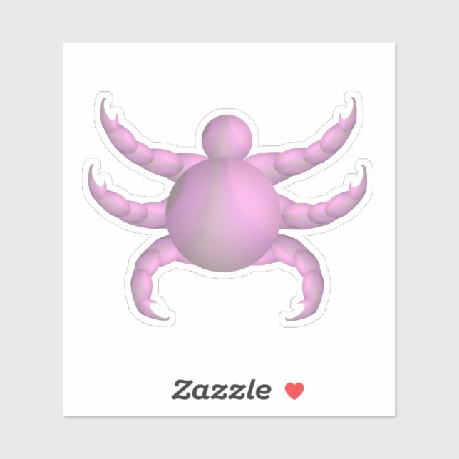 Pink pastel cyber crab sticker (Sheet)