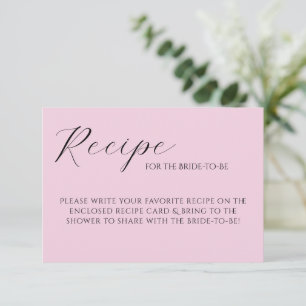 Pink Pastel Elegant Recipe Card