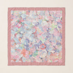 Pink Pastel Floral Watercolor Square Scarf