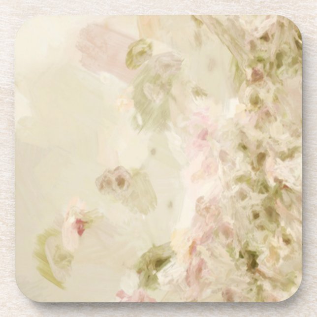 Pink Pastel Flowers Coaster (Front)