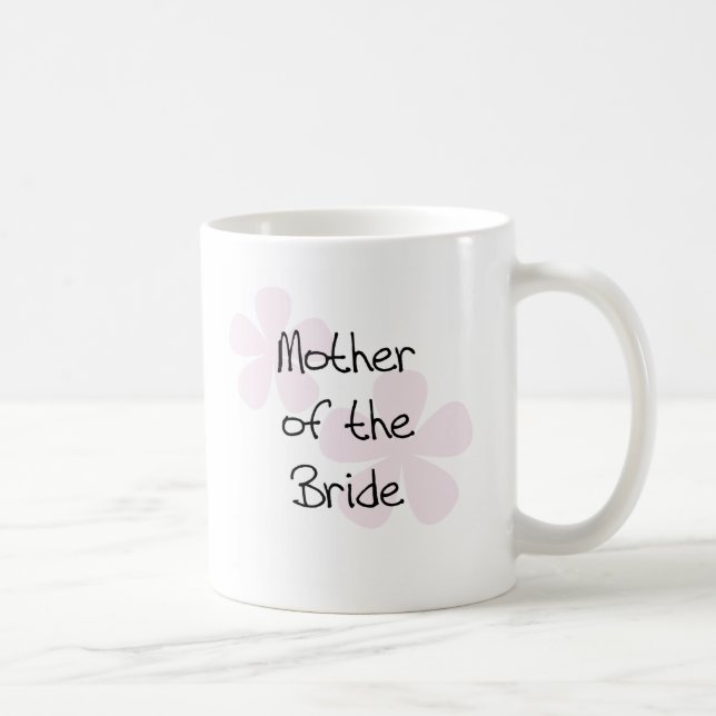 Pink Pastel Flowers Mother of Bride Coffee Mug (Right)