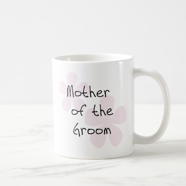 Pink Pastel Flowers Mother of Groom Coffee Mug (Right)