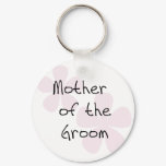 Pink Pastel Flowers Mother of Groom Keychain