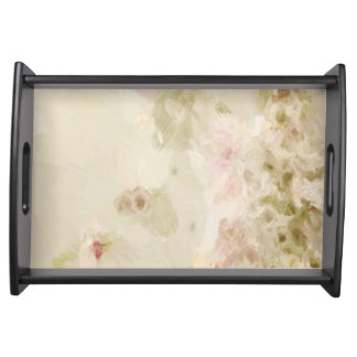 Pink Pastel Flowers Serving Tray
