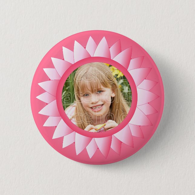 Pink pastel frame with flower template button (Front)