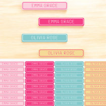 Pink Pastel Girl's Heart School Clothing  Kids' Labels