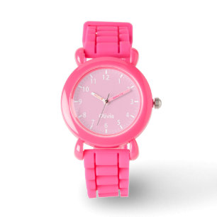 Pink Pastel Girls Personalized Kids Watch 