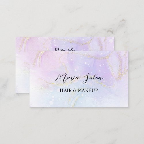 Pink pastel glitter gold  watercolor Business Card