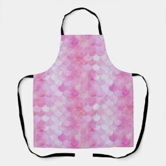 Pink Pastel & Gold Shimmer Mermaid Scale Pattern