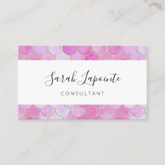 Pink Pastel & Gold Shimmer Mermaid Scale Pattern