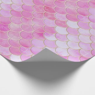 Pink Pastel & Gold Shimmer Mermaid Scale Pattern