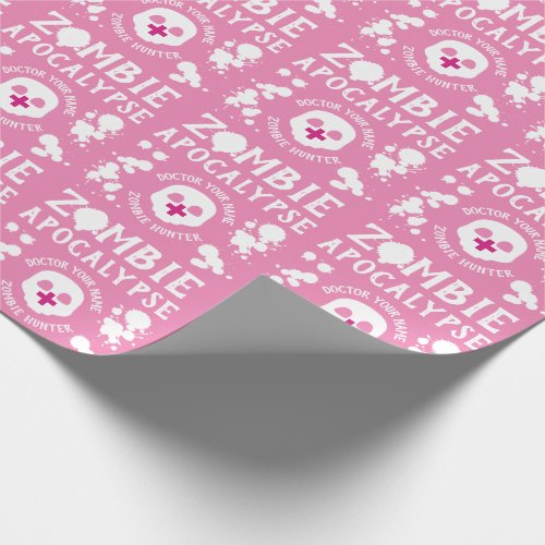 Pink Pastel Goth Zombie Apocalypse Personalised Wrapping Paper