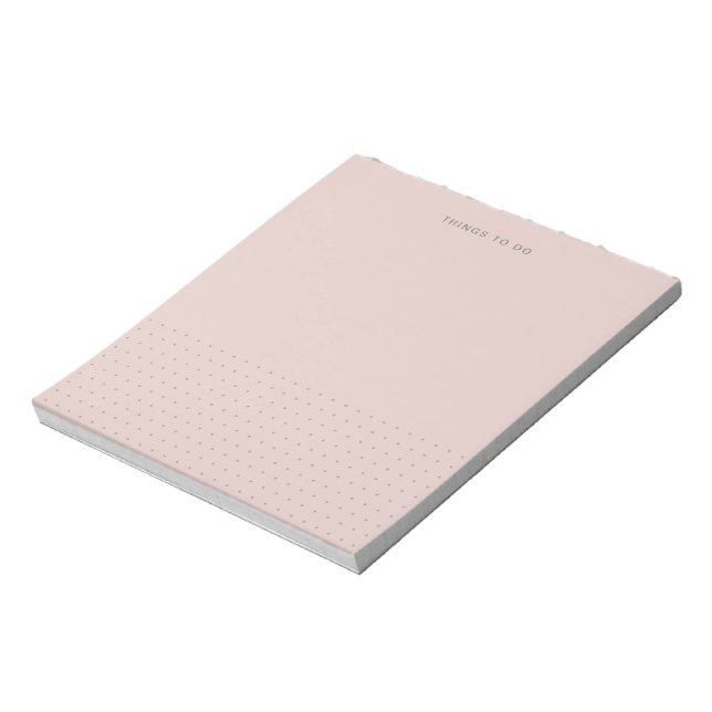 Pink Pastel Grey Dots Modern To Do List Notepad (Rotated)