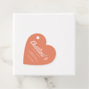 Pink Pastel Handwriting Retro Bridal Shower Favor  Tags