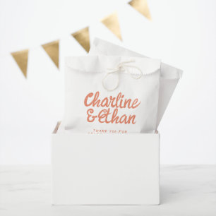 Pink Pastel Handwriting Retro Wedding Favor Bag