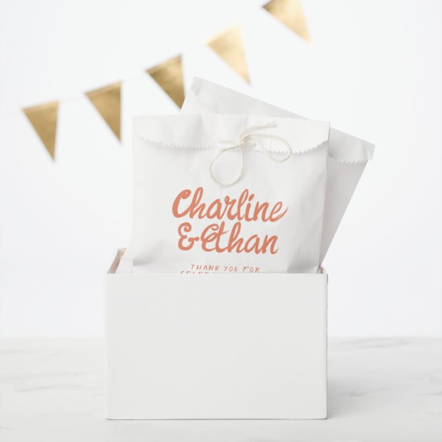 Pink Pastel Handwriting Retro Wedding Favor Bag (Party)