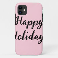Pink pastel happy holidays Christmas simple stylis