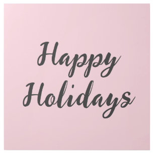 Pink pastel happy holidays Christmas simple stylis Gallery Wrap