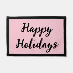 Pink pastel happy holidays Christmas simple stylis Pennant