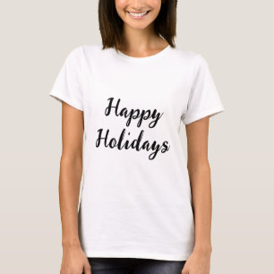 Pink pastel happy holidays Christmas simple stylis T-Shirt