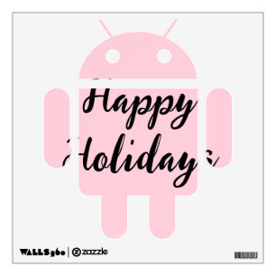 Pink pastel happy holidays Christmas simple stylis Wall Decal