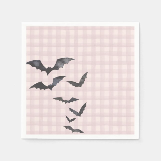 Pink Pastel Little Boo Ghost Birthday Dessert Napkins (Front)