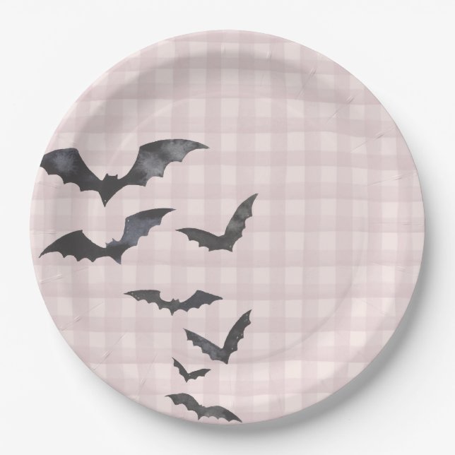 Pink Pastel Little Boo Ghost Birthday Dessert Paper Plates (Front)