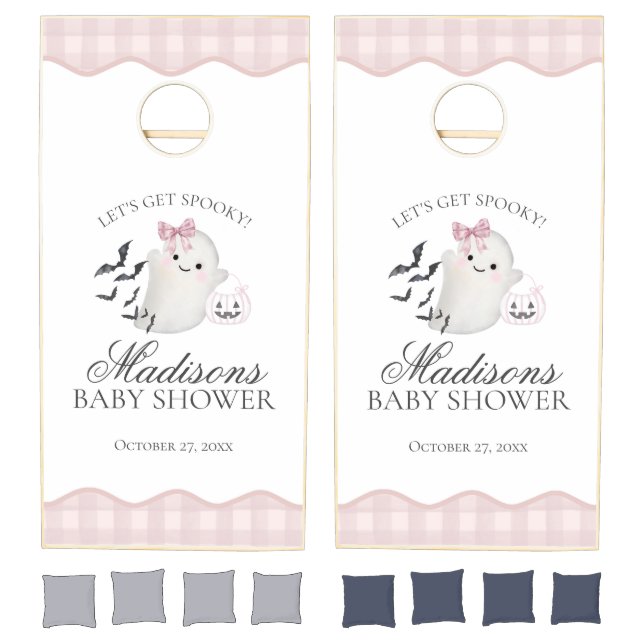 Pink Pastel Little Boo Ghost Party Yard Games (Set)