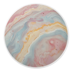 Pink Pastel Marble Pattern Ceramic Knob