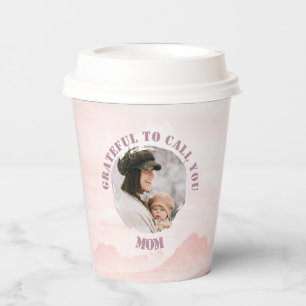 Pink Pastel Personalized Paper Cups for Mom
