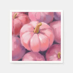 Pink Pastel Pumpkins Halloween Napkins