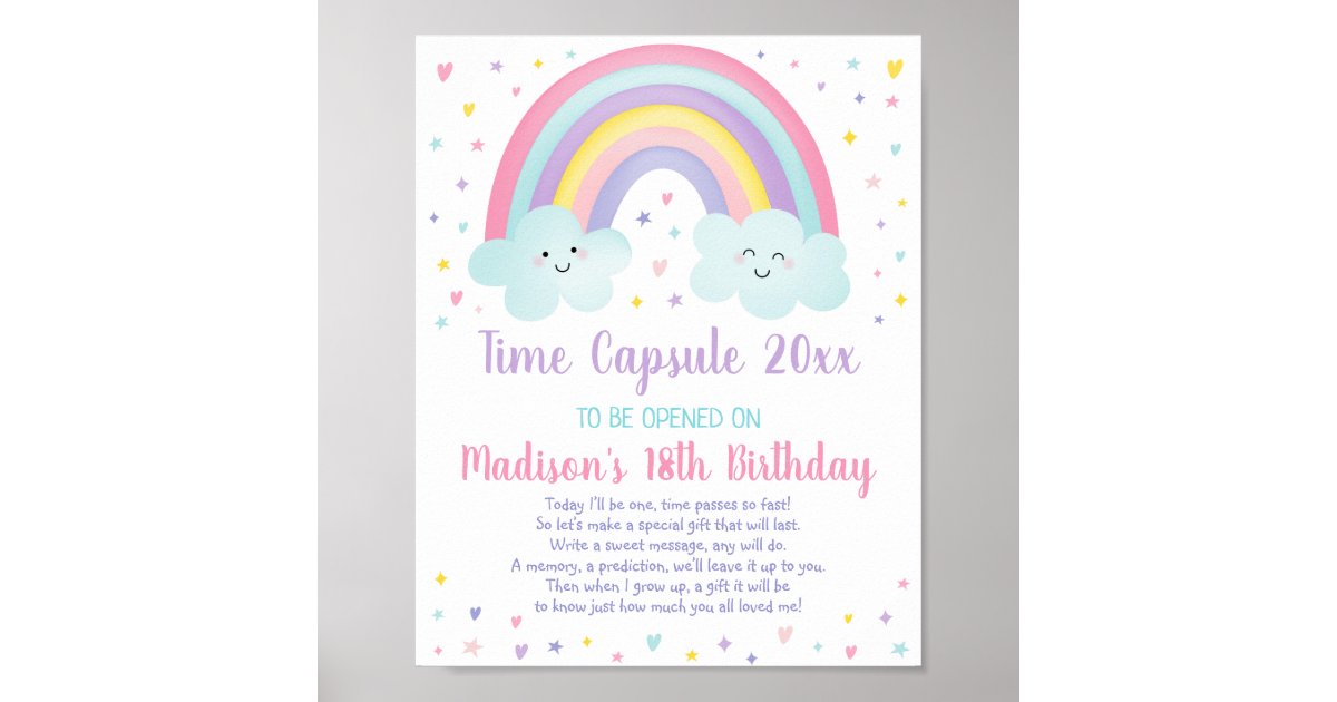 Rainbow Spots Milestone Birthday Poster Printable First 