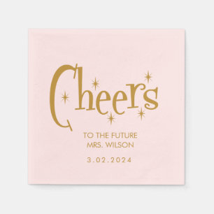 Pink Pastel  Retro Bridal Shower Napkins
