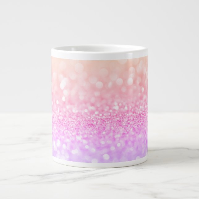 Pink pastel sparkle coffee tea mug (Front)
