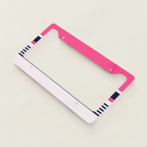 Pink Pastel Stripe License Plate Frame