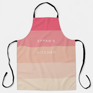 Pink pastel stripes apron